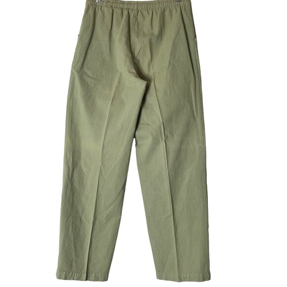 Erika Women's Drawstring Cotton Pants Olive Green Size 5 Wide Leg Cotton - Picture 7 of 11
